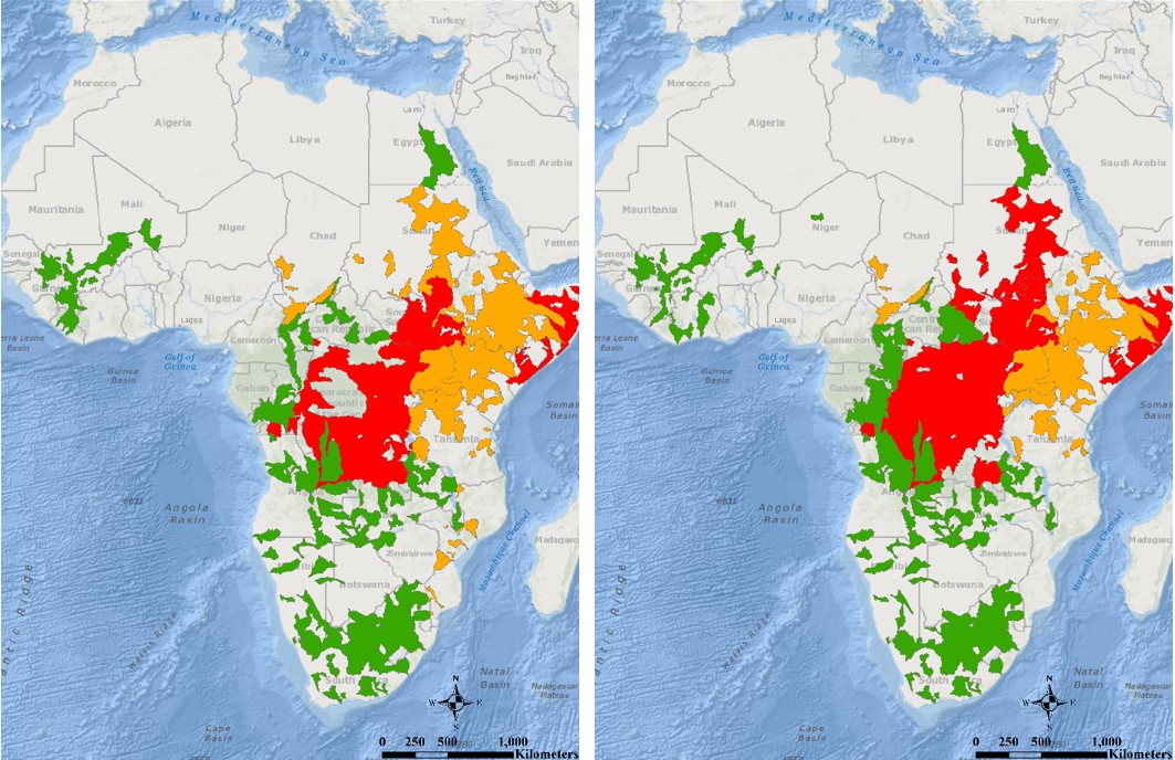 map of flood risk across the African continent