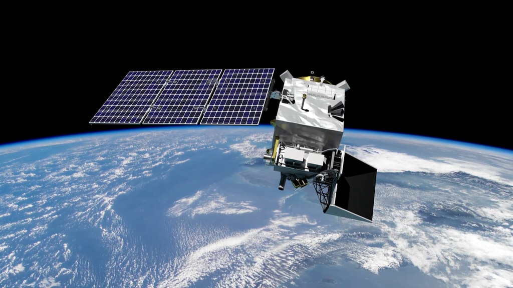artist's rendering of a satellite in space