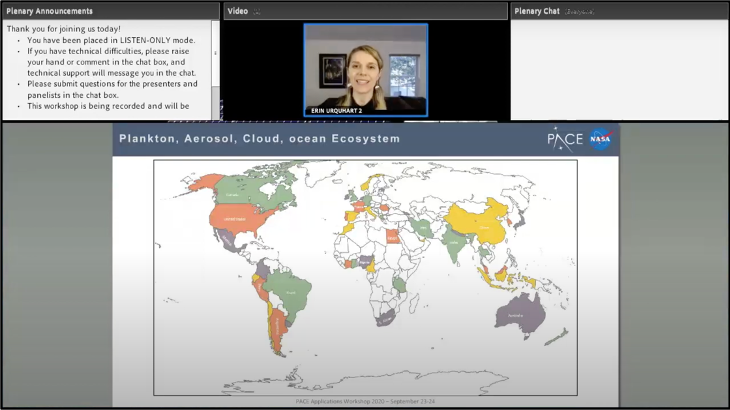 screenshot of woman presenting map