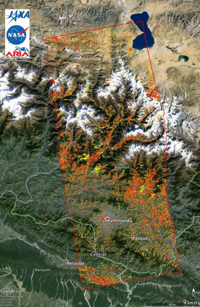 Image of damage map assists 2015 Gorkha, Nepal Disaster response