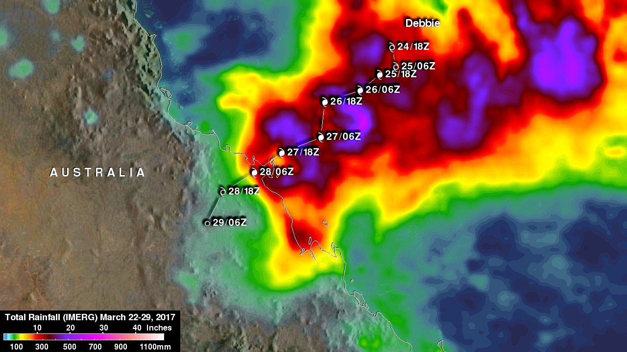 Image of total rainfall with tropical cyclone
