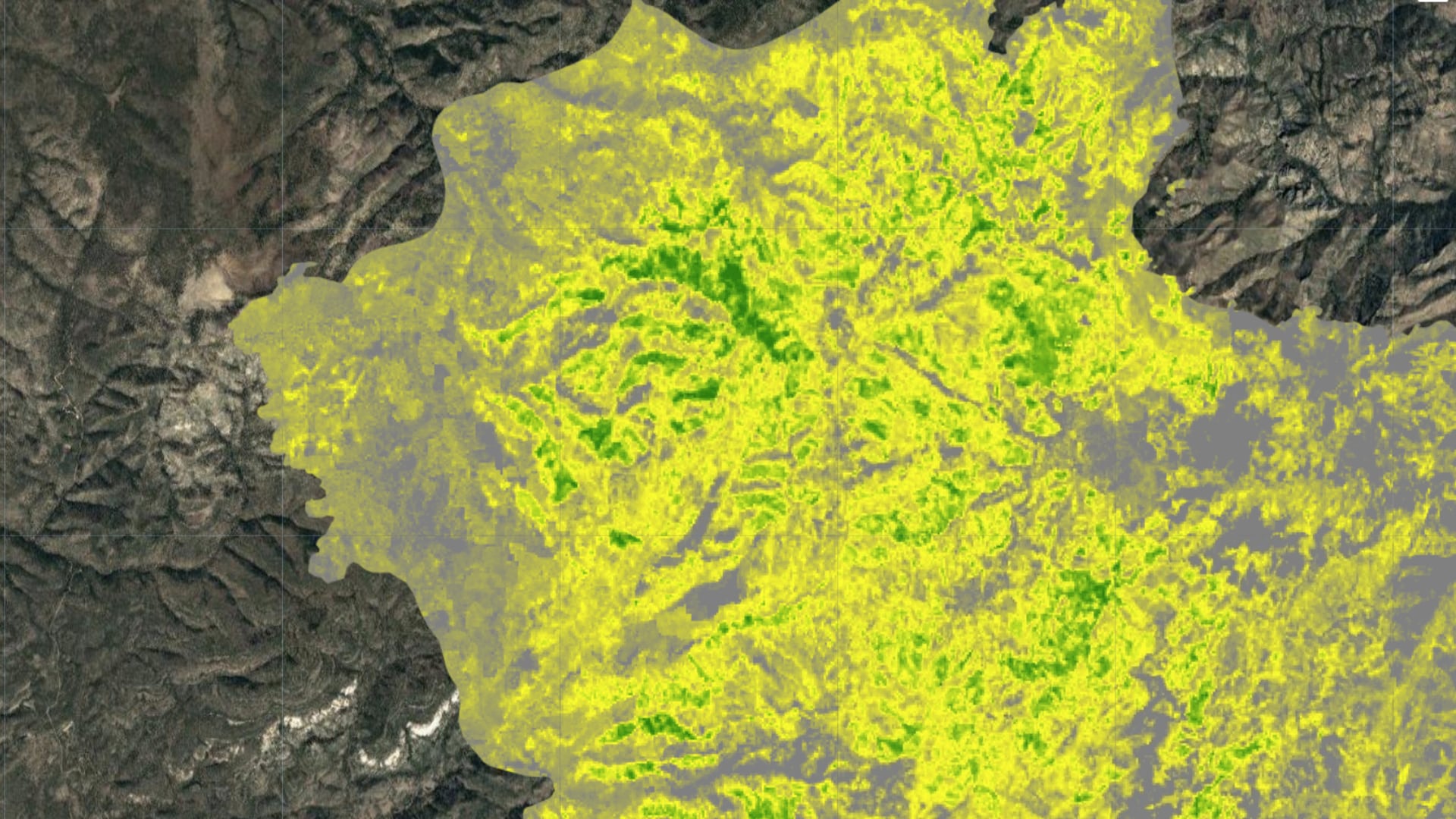 Difference Normalized Burn Ratio (dNBR) imagery showing the change in NBR from 2013 to 2019. Imagery was derived processed Landsat 7 ETM+ and Landsat 8 OLI data for the Silver Fire in the Gila National Forest. High dNBR represents healthy vegetation, shown in green. Low dNBR represents unhealthy, shown in gray. dNBR values indicate how the landscape has recovered postfire, which aids Burned Area Emergency Response (BAER) teams in future treatment applications.   Keywords: Normalized Burn Ratio, Gila National Forest, New Mexico, Silver fire, wildfire, Landsat, BAER