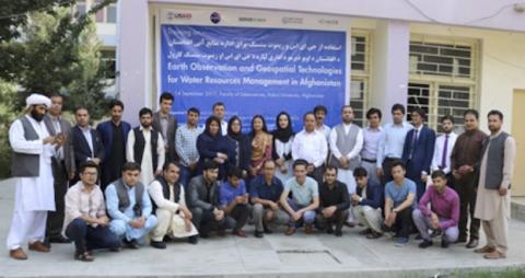 Participants of the national training on “Earth Observation and Geospatial Technologies for Water Resources Management in Afghanistan”, jointly organized by SERVIR-HKH and Kabul University.
