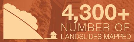 4,300+ number of landslides