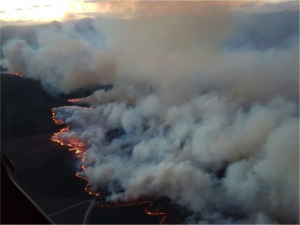Aerial photo of wildfires in South Afria