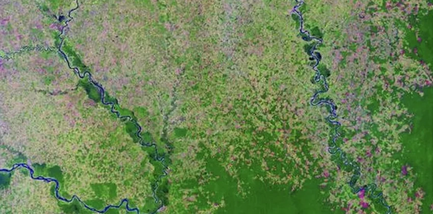 satellite image of Colombia
