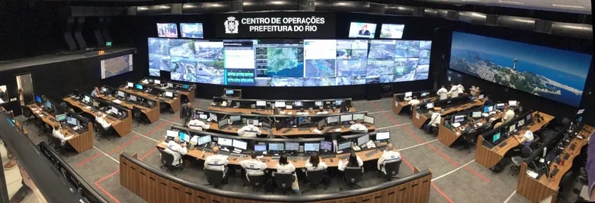 Employees staff stations in Rio de Janeiro’s Center of Operations. Credits: NASA/Dalia Kirschbaum
