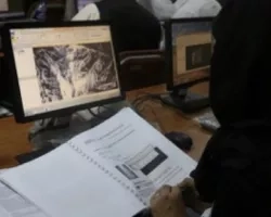 Students at Kabul University analyzing and generating useful climatic and hydrographic information for water resource management using GIS and RS applications.
