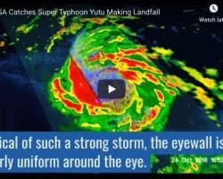Screenshot of NASA Catches Super Typhoon Yutu Making Landfall video