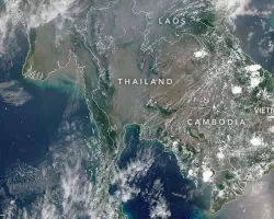 satellite image of air quality over Thailand