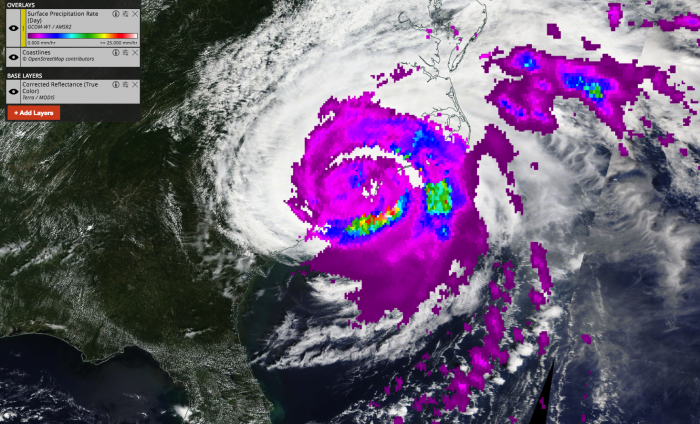 Imaging of Hurricane Florence using advanced Microwave Scanning Radiometer 2.