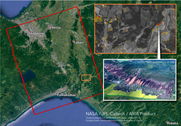 Image of Damage Proxy Map of the earthquake in Hokkaido, Japan