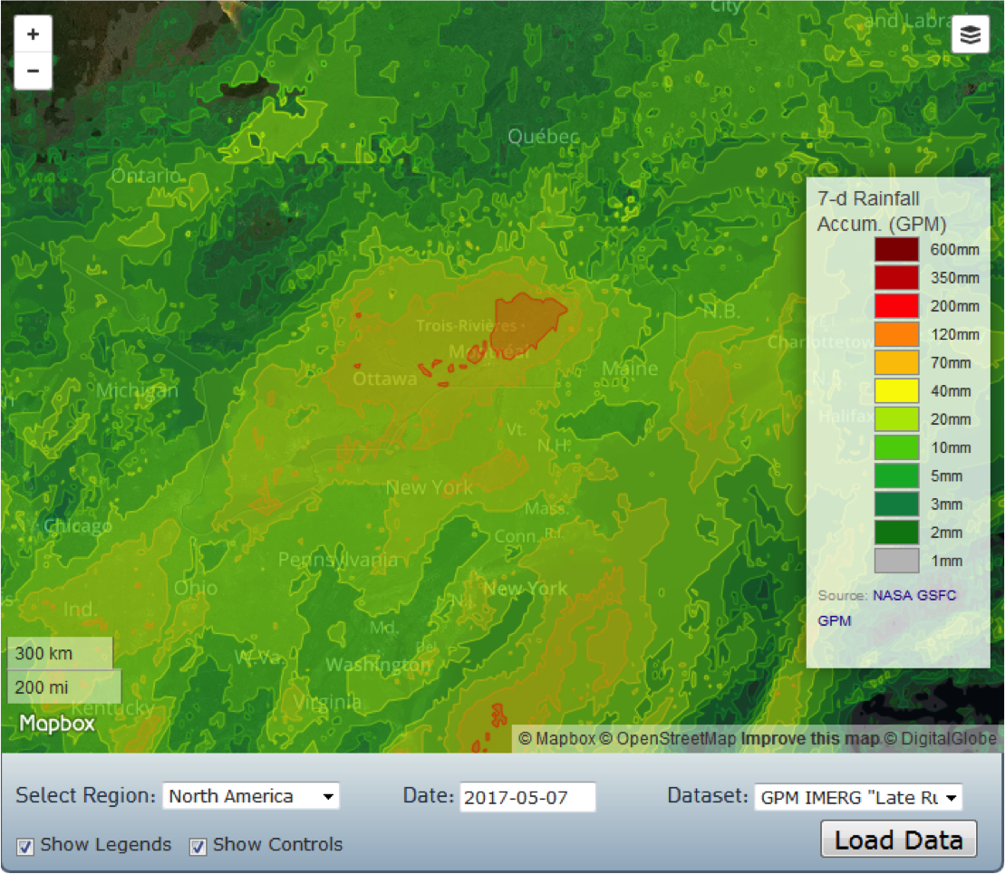 Image of IMERG 7 day rainfall accumulation