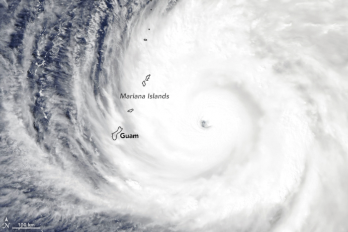 Natural-color image of Typhoon Yutu frim AQUA MODIS, October 2018.