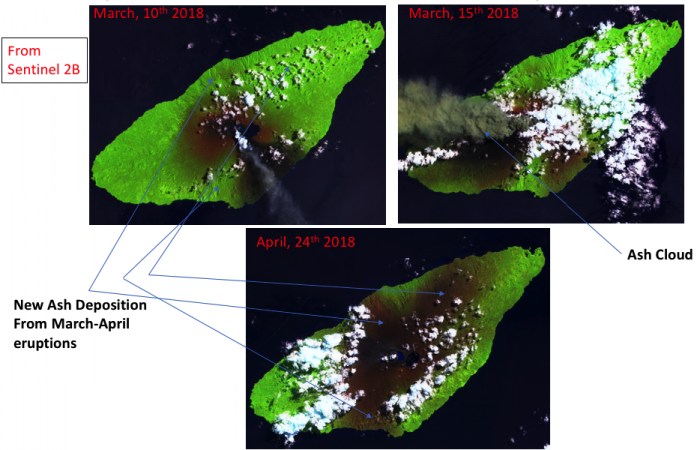 images of Ash Deposition on Ambae Island from March-April 2018 Aoba eruptions