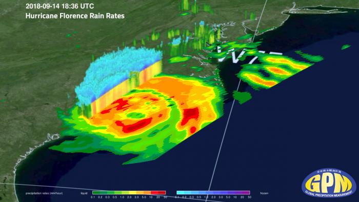 Image of Hurricane Florence rain rates
