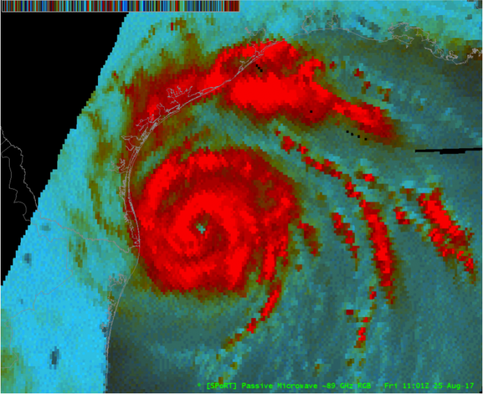 GPM image used for Imaging Structure of Harvey as it Intensified
