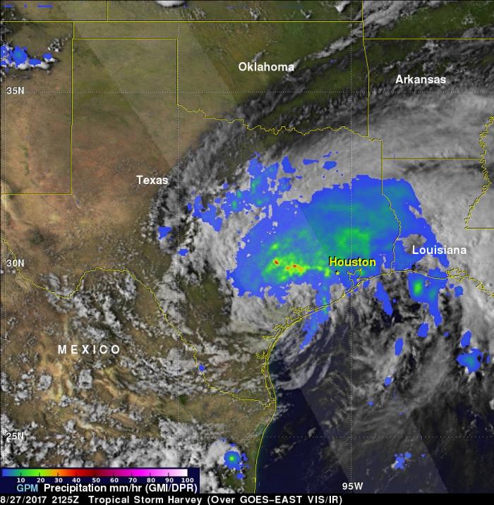 GPM captured this image of Hurricane Harvey