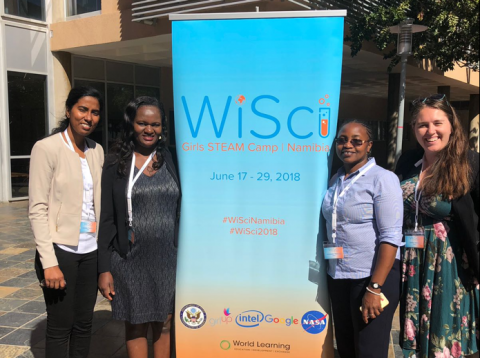 SERVIR trainers at the 2018 WiSci camp. Credit: RCMRD