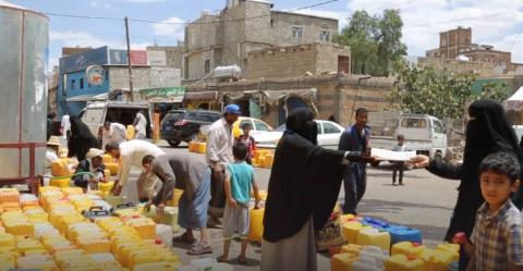 The United Nations Children's Fund (UNICEF), with support from U.K. Aid, distributes clean water and information about cholera to prevent outbreaks of the disease in Yemen. Humanitarian teams in Yemen are targeting areas identified by a NASA-supported project that precisely forecasts high-risk regions based on environmental conditions observed from space. Credits: UNICEF