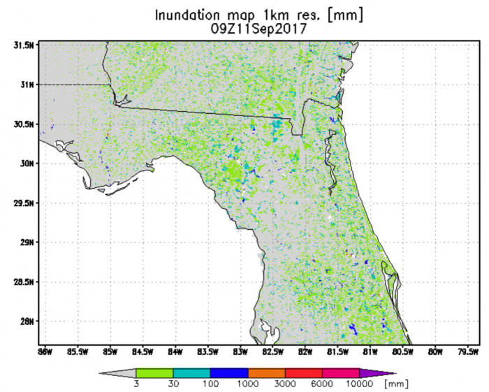 Image of inundation map of Florida. 