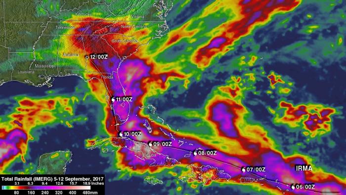 Irma’s Heavy Rainfall Measured With GPM IMERG