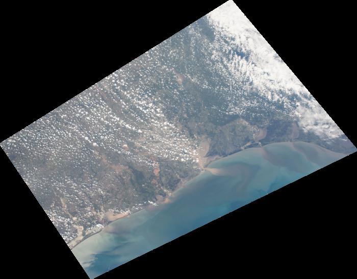 Image taken by astronauts onboard the International Space Station on August 31st, 2017, then manually georeferenced by members of the Earth Science and Remote Sensing Unit at NASA Johnson Space Center