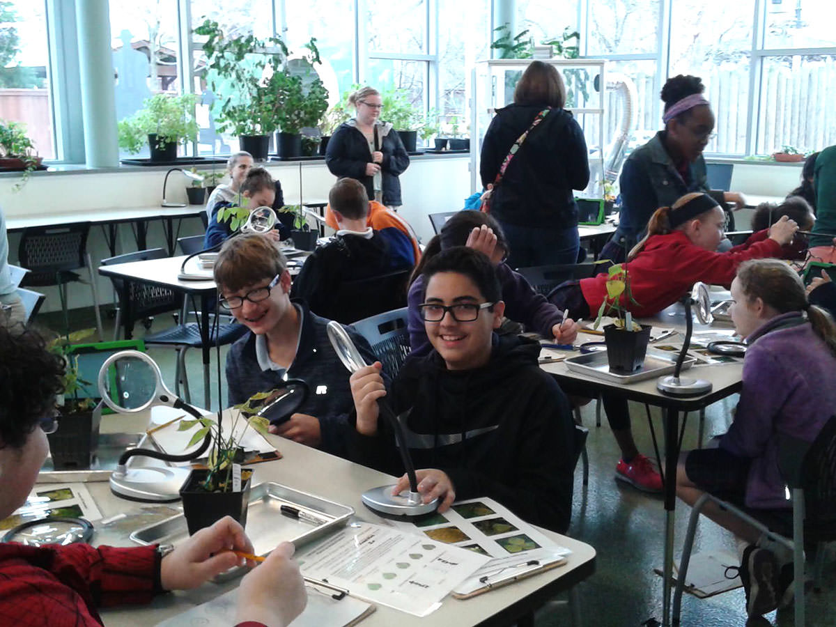 Students in the "Plants as Bioindicators" section of the Climate Science and Stewardship Field Lab