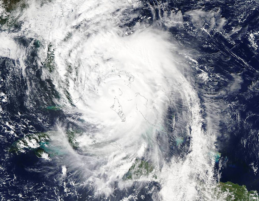 A true-color image of Hurricane Matthew taken via the Moderate Resolution Imaging Spectroradiometer (MODIS) aboard NASA’s Terra satellite.