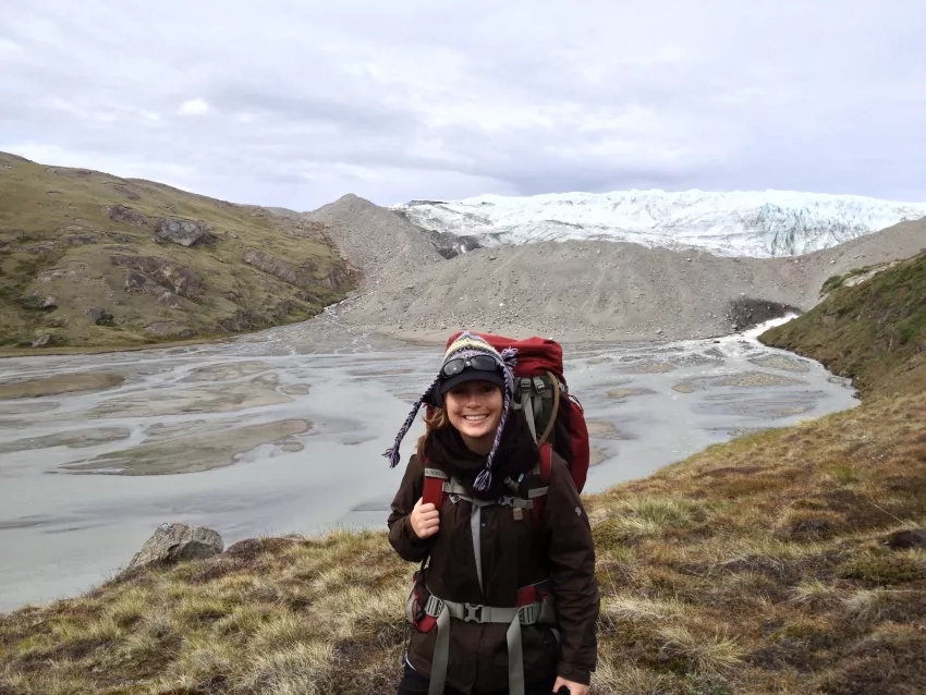 Photo of science outreach coordinator Andrea Portier in Greenland