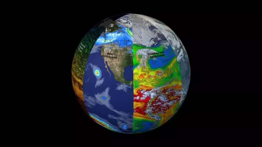 scientific visualization of data on Earth globe