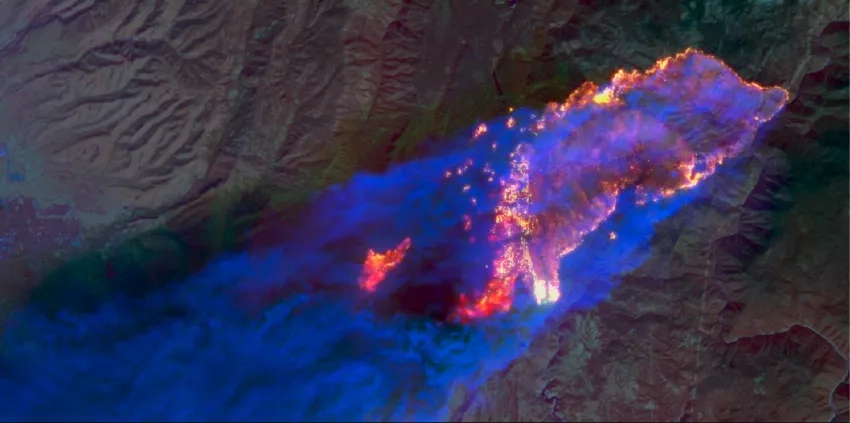 satellite data image of 2018 Camp Fire