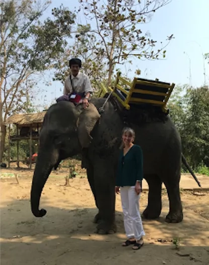 Photo of Tatiana Loboda and an elephant