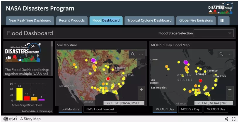 screenshot of the Disasters Mapping Portal