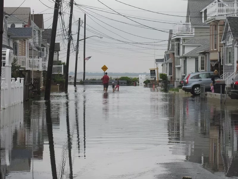 Street flooding in Broad Channel, Queens. (Credit: New York City Department of City Planning)