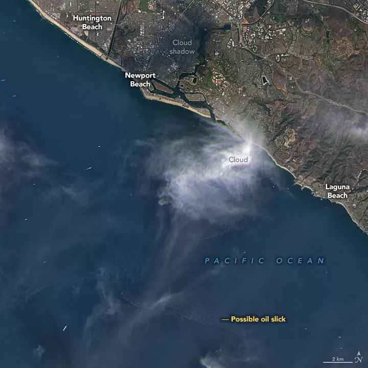 Landsat view of the California Oil Spill