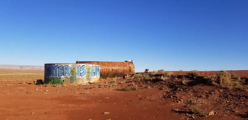 Photo of water tank on Navajo nation, Arizona