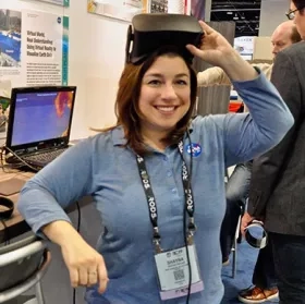 Photo of woman with VR headset