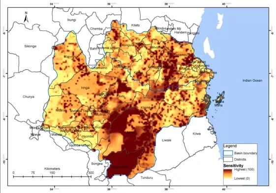 Africa map showing sensitive communities