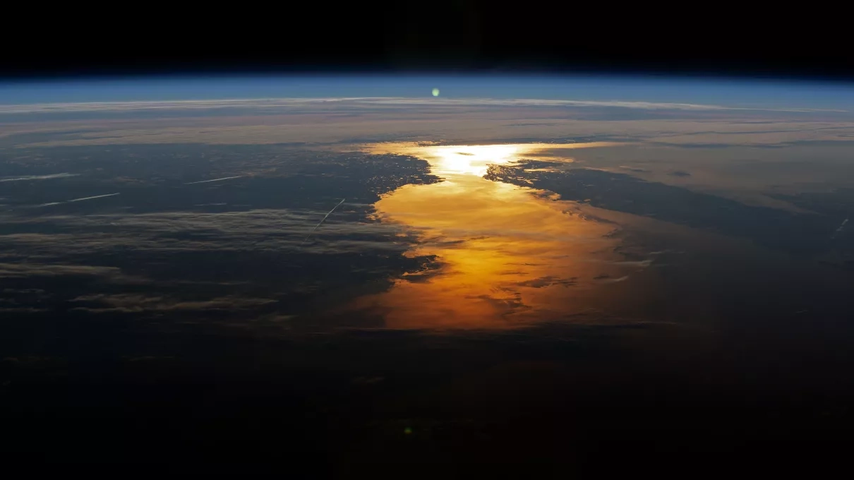 Photo of image of Earth's Atmosphere during sunset taken from the International Space Station