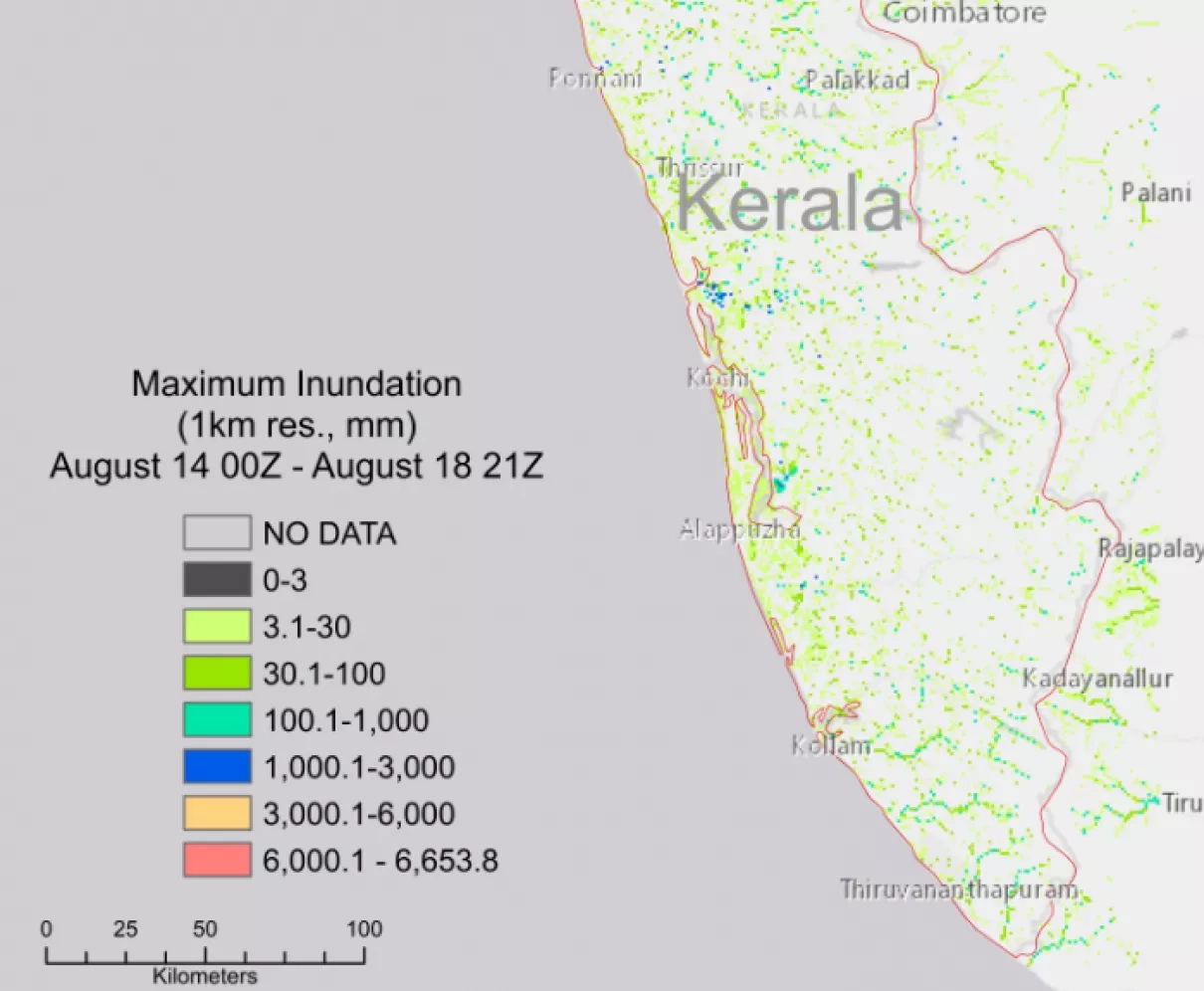 Map of Inundation in Kerala