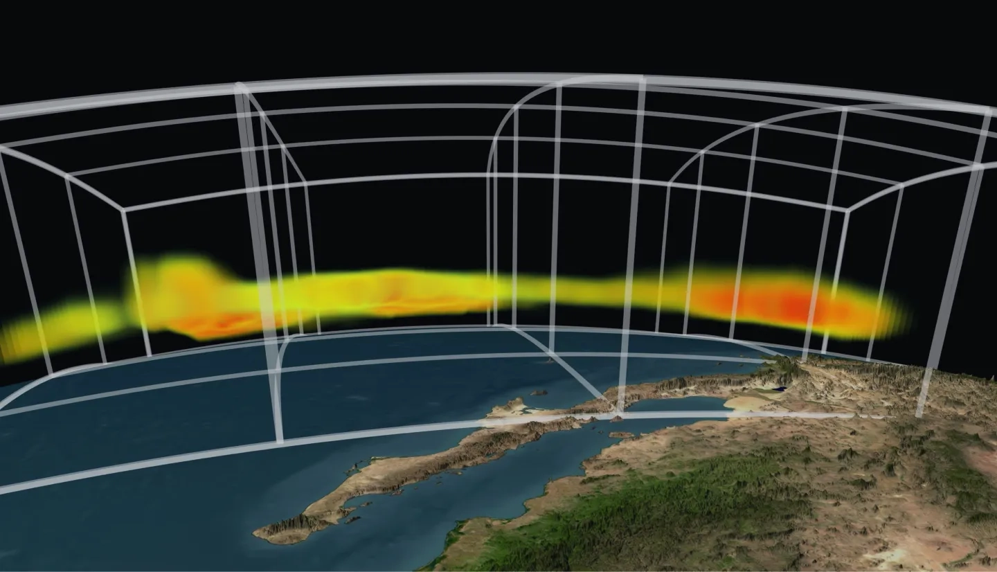 NASA's Atmospheric Infrared Sounder instrument reveals 3-D structure of a storm's water vapor content