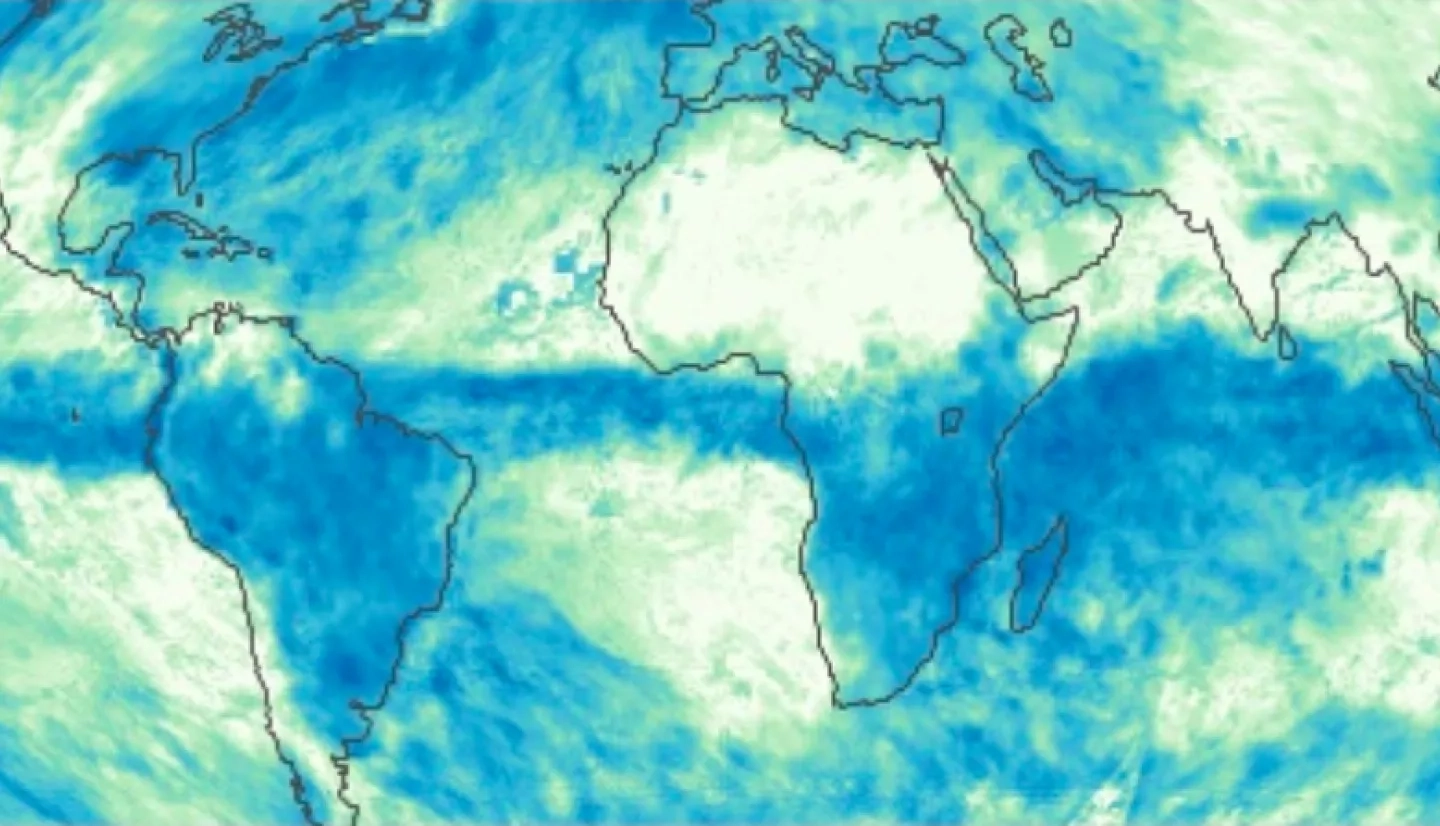 Scientific image of total rainfall globally
