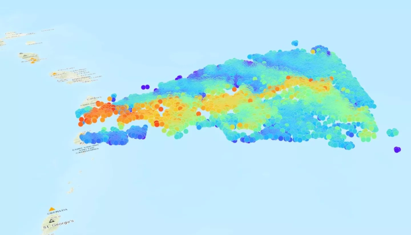 3D MISR data from the La Soufriere eruption