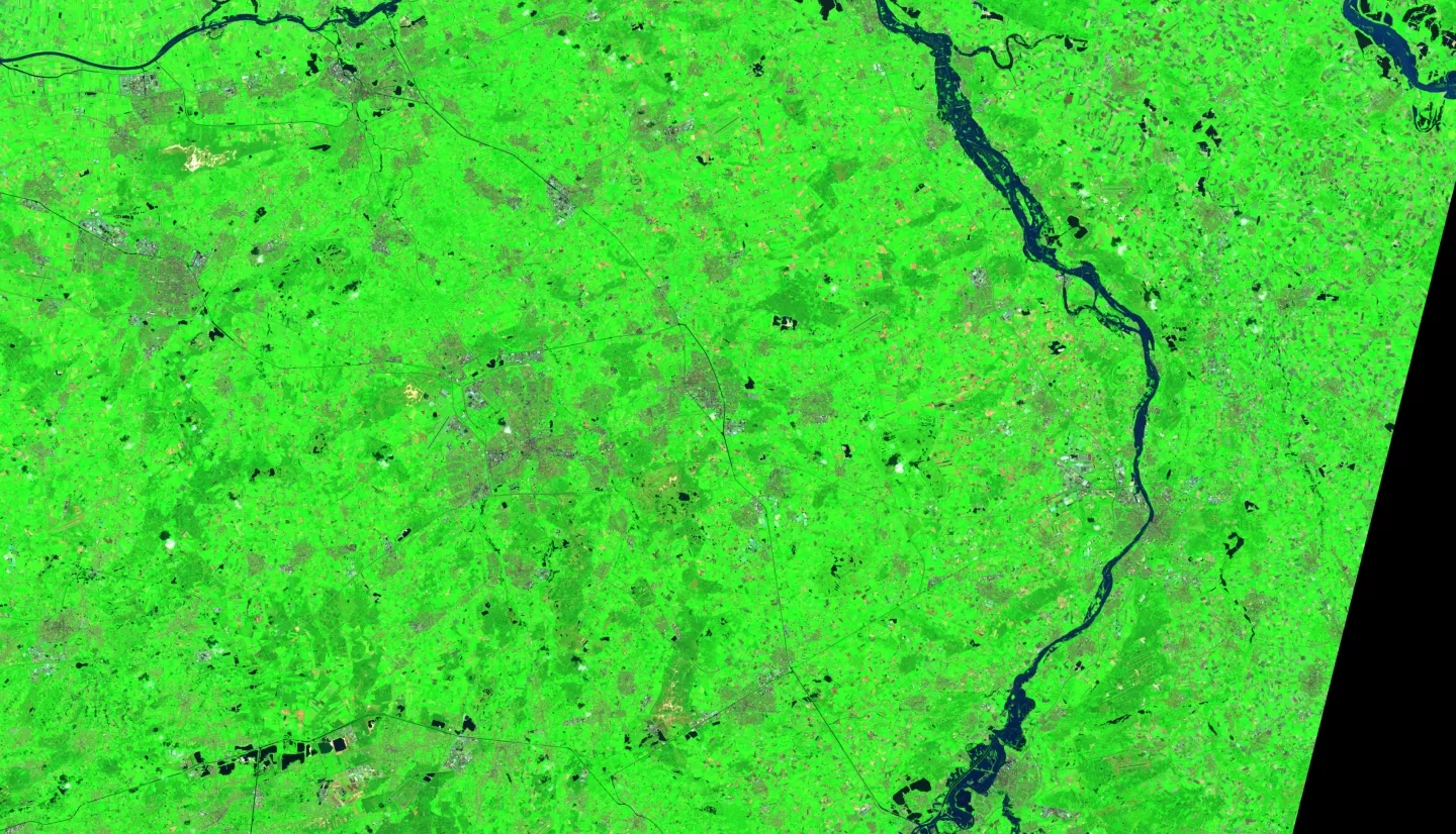 Landsat OLI imagery of flooding in Germany. 