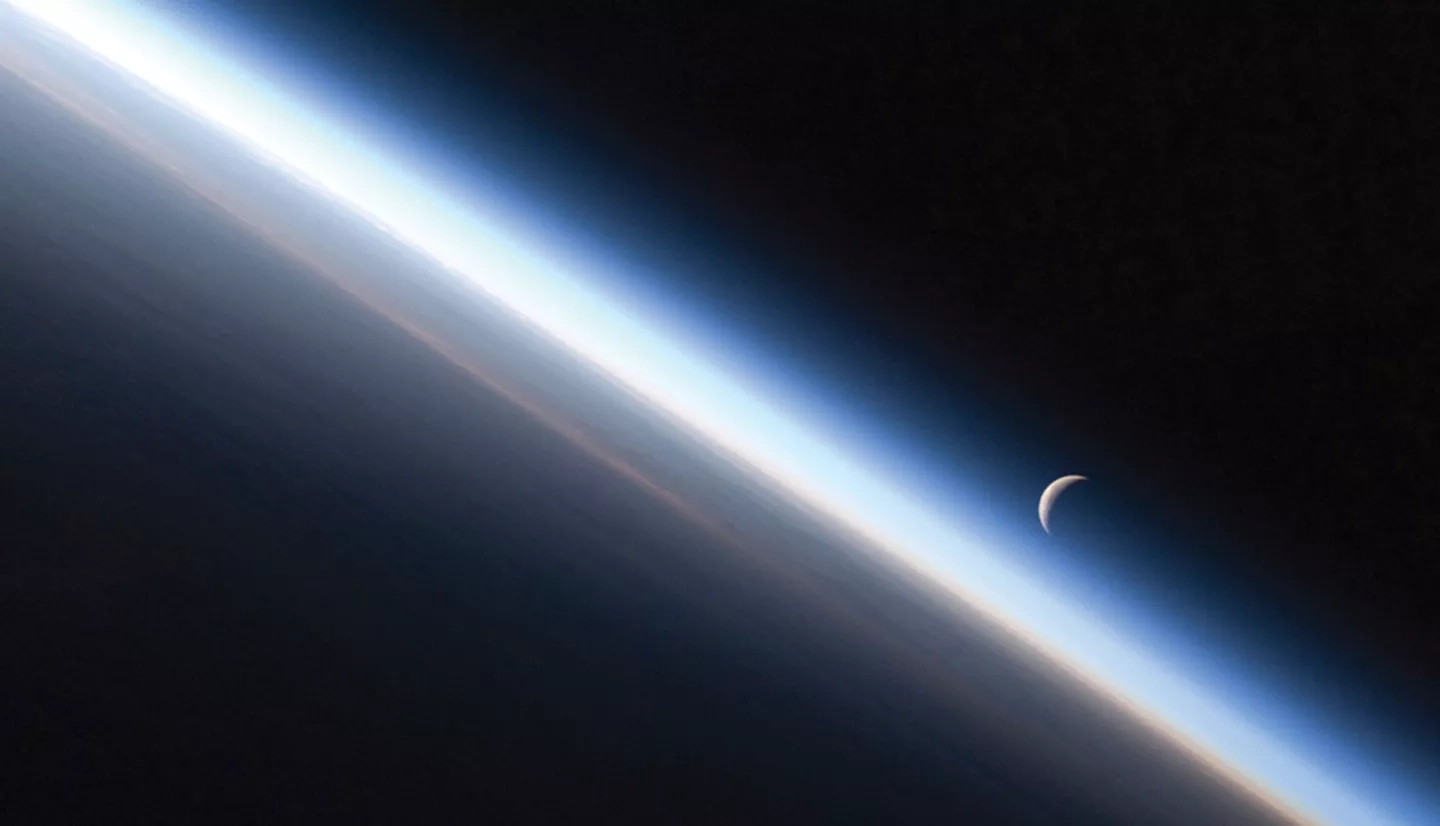 Moonrise over the Earth's surface