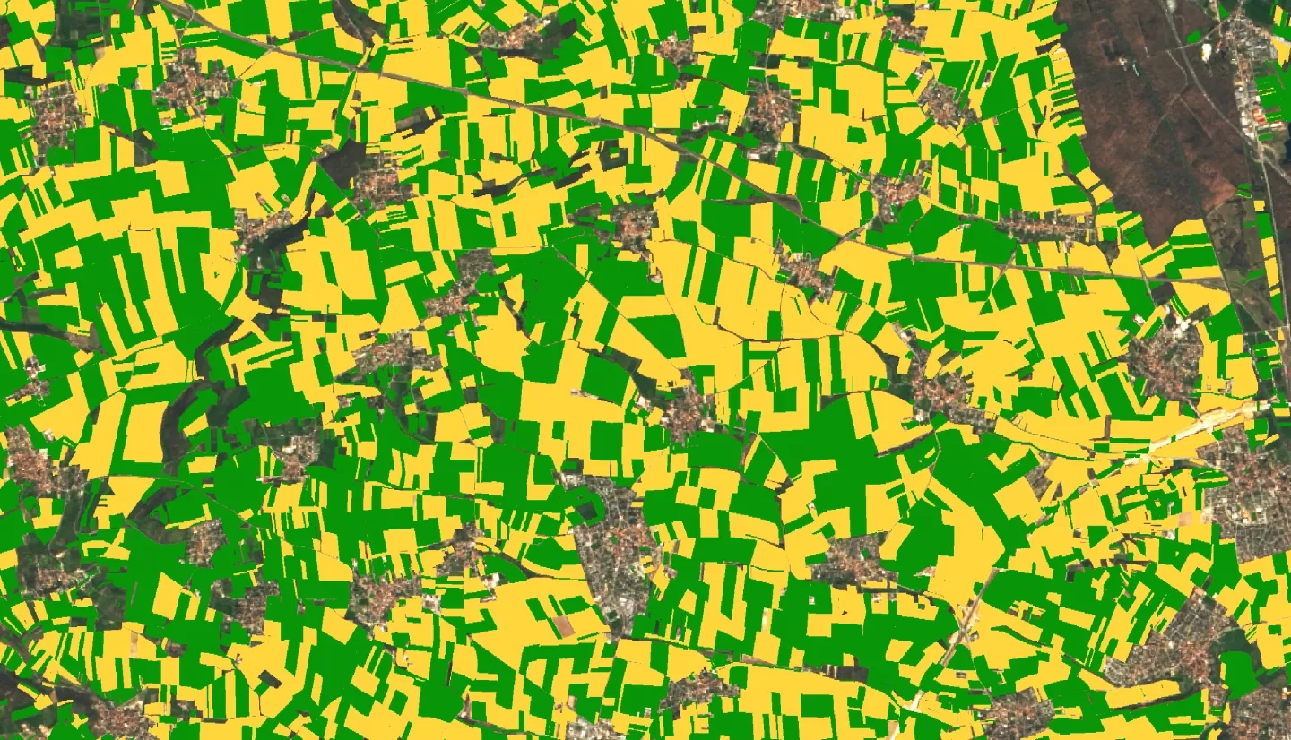 satellite image of cornfield GEDI
