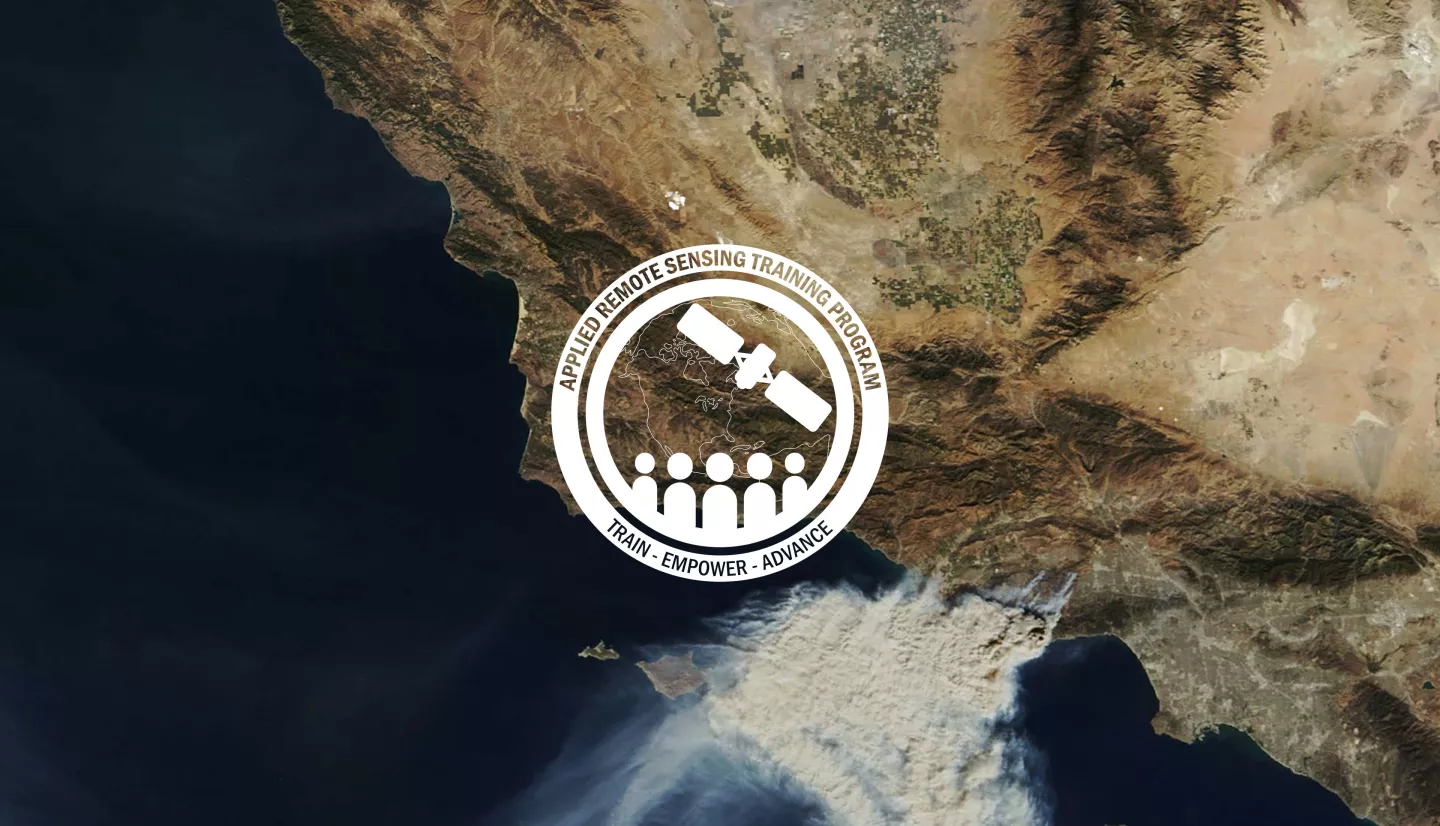 Image of fires in California as seen from space