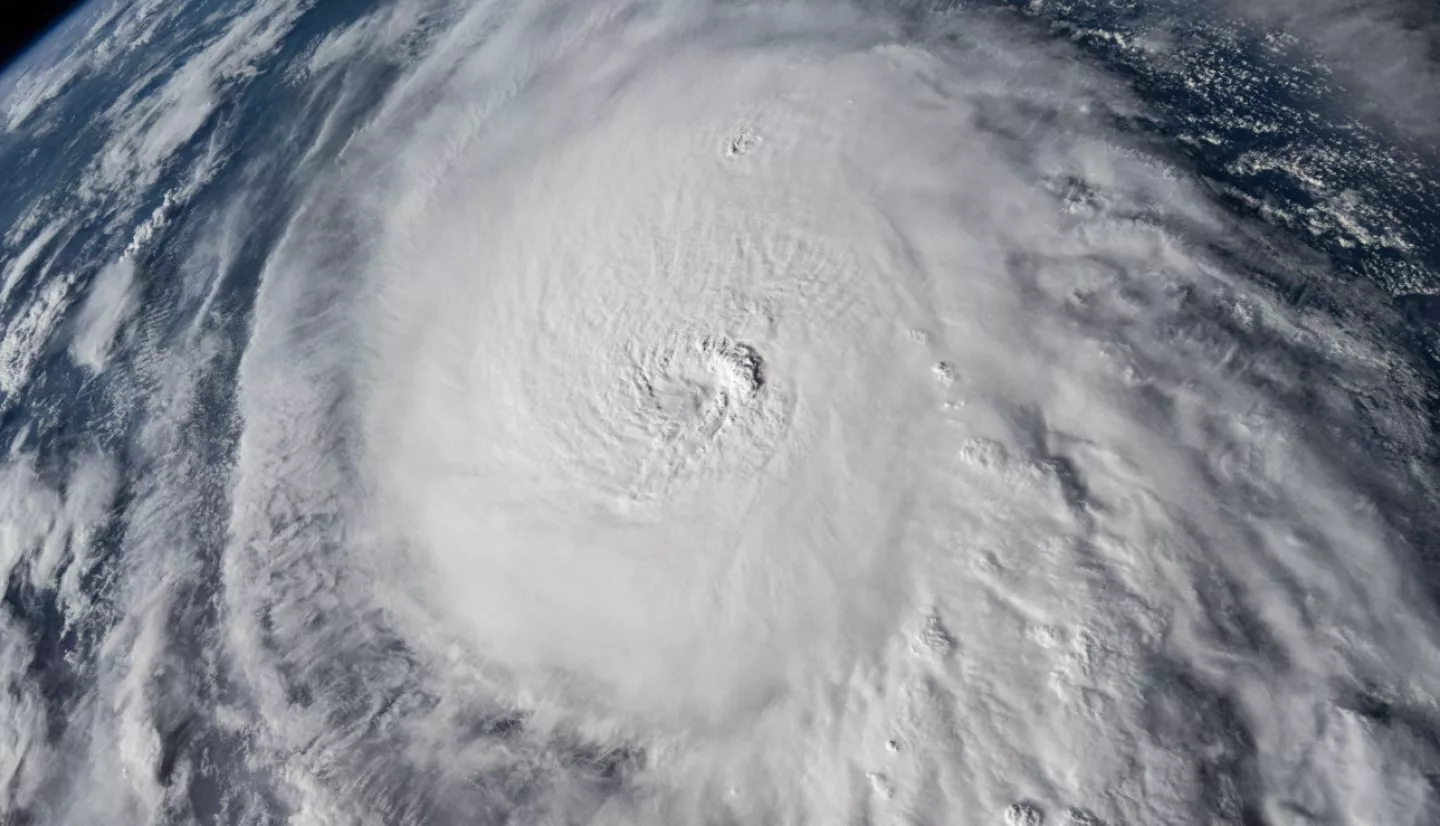 Photograph of Hurricane Milton from space.