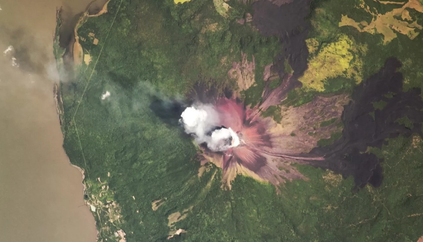 Image of the Momotombo Volcano in western Nicaragua taken from a crewmember aboard the International Space Station (ISS) on July 10, 2018 Credits: NASA